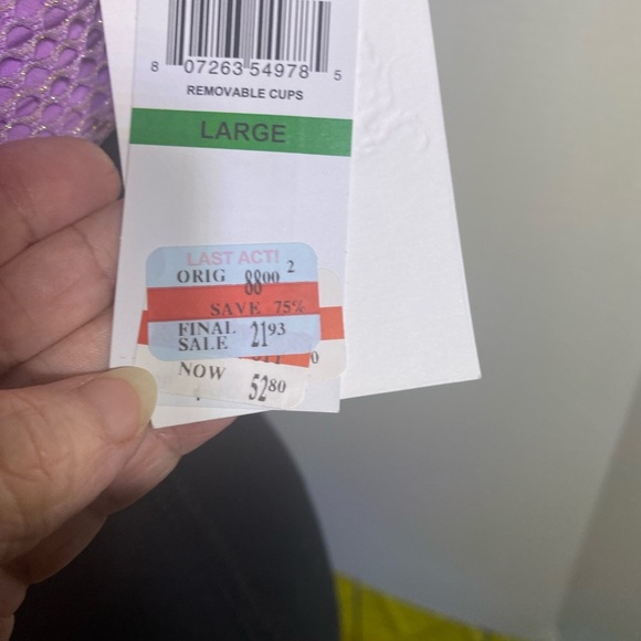 Bikini Top Women’s Size L by Becca Cute Design Tie In Back MSRP $88 NWT - Picture 4 of 5